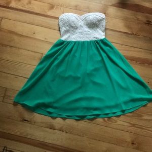 strapless mini dress